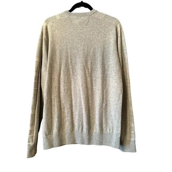 Raffi 100% Cotton Crew Neck Sweater cream L stripes on sleeve preppy lux - Picture 4 of 6